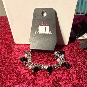 Paparazzi Silver Chain Bracelet with Black Accents
